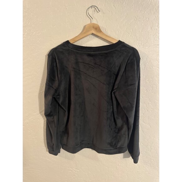 Juicy Couture Bling Y2K Black Velour Sweater Top - Picture 7 of 8